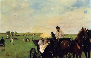 A Carriage at the Races by Oil Painting Reproduction