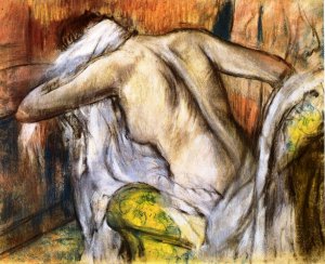 After the Bath, Woman Drying Herself by Oil Painting Reproduction