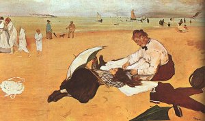 At the Beach by Oil Painting Reproduction