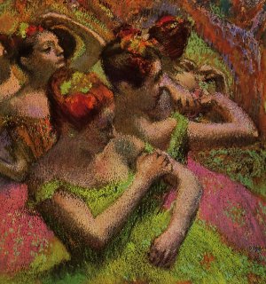 Ballerinas Adjusting Their Dresses by Oil Painting Reproduction