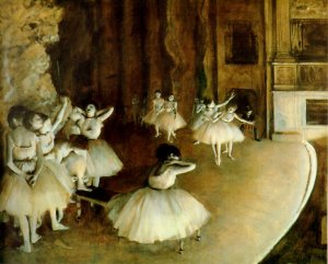 Ballet Rehearsal on Stage by Oil Painting Reproduction