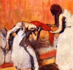 Combing the Hair by Oil Painting Reproduction