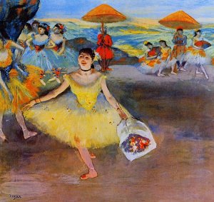 Dancer with a Bouquet Bowing by Oil Painting Reproduction