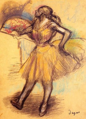 Dancer with a Fan study by Oil Painting Reproduction