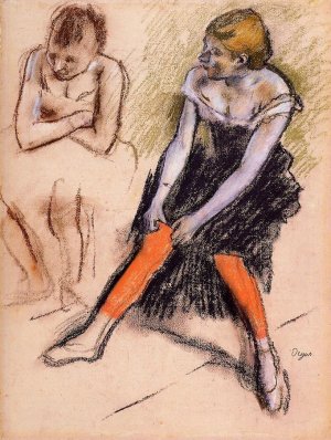 Dancer with Red Stockings by Oil Painting Reproduction