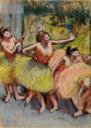 Dancers in Green and Yellow by Oil Painting Reproduction