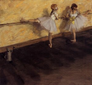 Dancers Practicing at the Barre by Oil Painting Reproduction