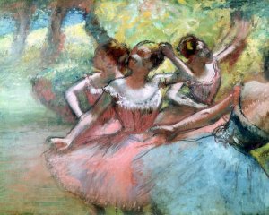 Four Ballerinas on the Stage by Oil Painting Reproduction