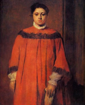 Girl in Red by Oil Painting Reproduction