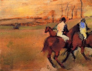 Horses and Jockeys by Oil Painting Reproduction