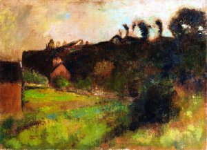 Houses at the Foot of a Cliff II by Oil Painting Reproduction