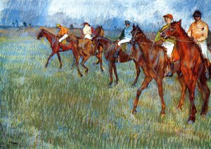 Jockeys in the Rain by Oil Painting Reproduction