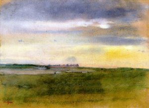 Landscape, Sunset by Oil Painting Reproduction