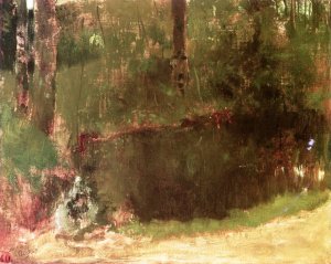 Pond in the Forest by Oil Painting Reproduction