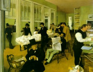 Portrait in a New Orleans Cotton Office by Oil Painting Reproduction