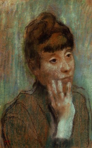 Portrait of a Woman Wearing a Green Blouse by Oil Painting Reproduction