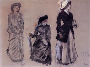 Project for Portraits in a Frieze - Three Women by Oil Painting Reproduction