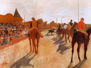 Racehorses Before the Stands by Oil Painting Reproduction