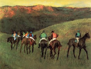 Racehorses in a Landscape by Oil Painting Reproduction