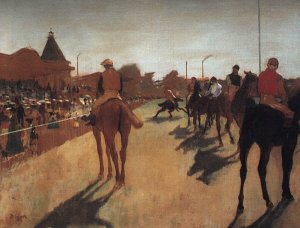 Racehorses in Front of the Grandstand by Oil Painting Reproduction