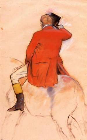 Rider in a Red Coat by Oil Painting Reproduction