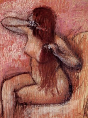 Seated Nude Combing Her Hair by Oil Painting Reproduction