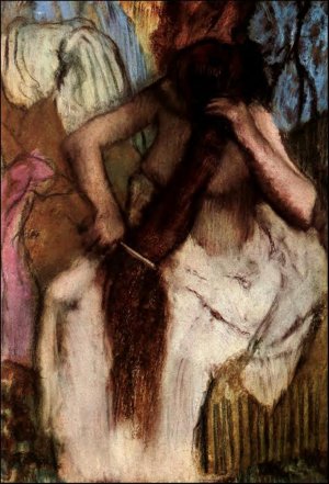 Seated Woman Combing Her Hair by Oil Painting Reproduction