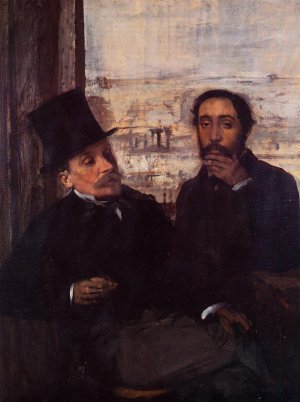 Self Portrait with Evariste de Valernes by Oil Painting Reproduction