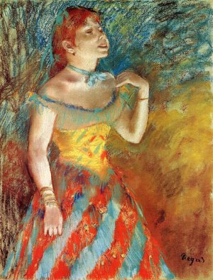 Singer in Green by Oil Painting Reproduction