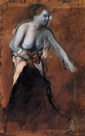 Standing Female Figure with Bared Torso