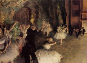 The Rehearsal of the Ballet on Stage by Oil Painting Reproduction