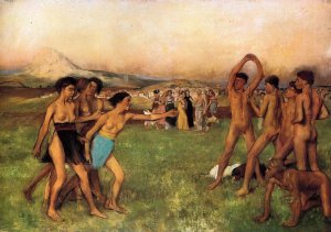 The Young Spartans by Oil Painting Reproduction