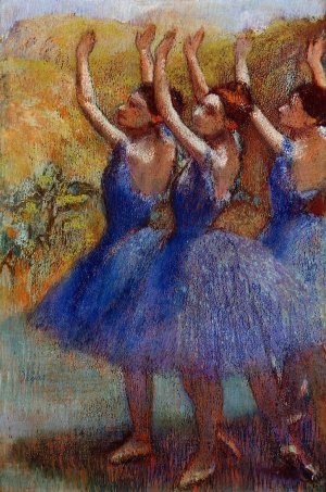 Three Dancers in Purple Skirts by Oil Painting Reproduction