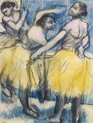 Three Dancers in Yellow Skirts by Oil Painting Reproduction