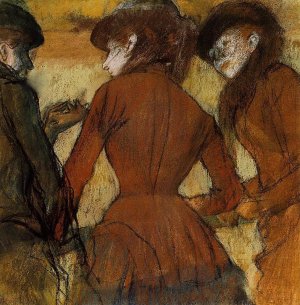 Three Women at the Races by Oil Painting Reproduction