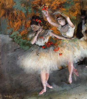 Two Dancers Entering the Stage by Oil Painting Reproduction