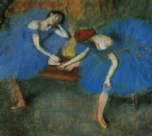 Two Dancers in Blue by Oil Painting Reproduction