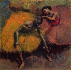 Two Dancers in Yellow and Pink