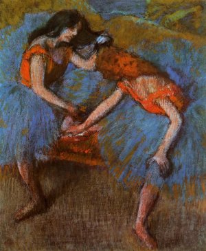 Two Dancers with Yellow Corsages by Oil Painting Reproduction