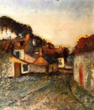 Village Street by Oil Painting Reproduction