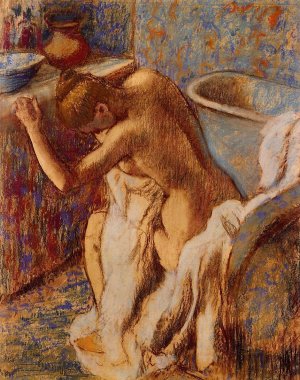 Woman Drying Herself by Oil Painting Reproduction