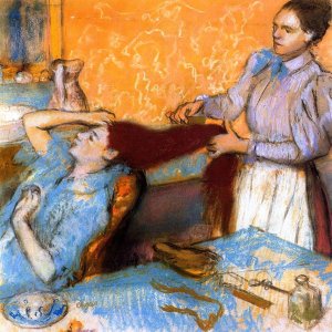 Woman Having Her Hair Combed 2 by Oil Painting Reproduction