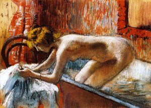 Woman Leaving Her Bath 2 by Oil Painting Reproduction