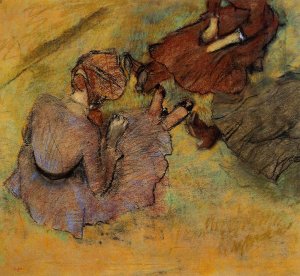 Woman Seated on the Grass by Oil Painting Reproduction