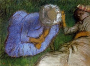 Young Women Resting in a Field by Oil Painting Reproduction